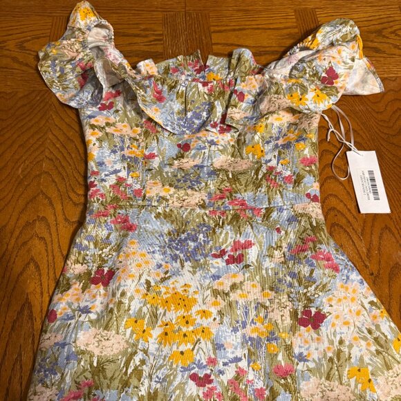 NEW Reformation Amethyst Linen Midi Dress in Countryside Sz 2 Cottagecore Chic - Picture 5 of 16